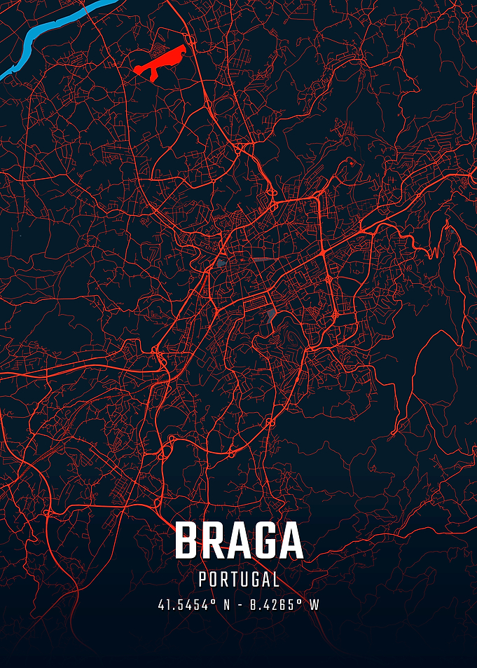 Braga Portugal City Map