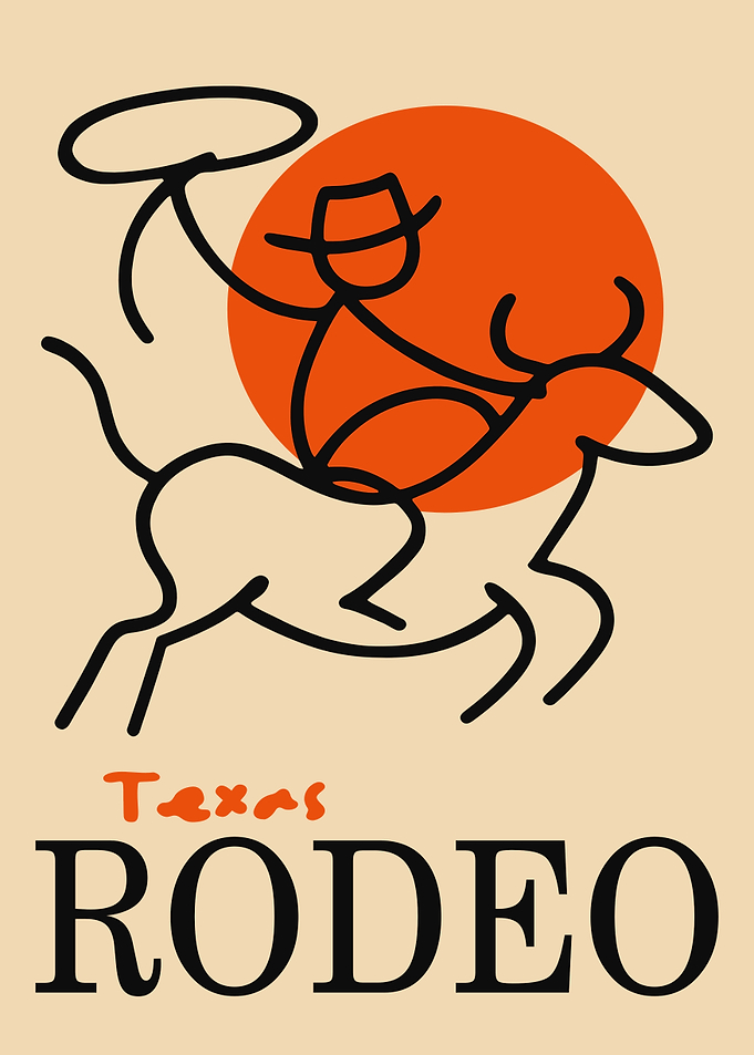 Texas Rodeo Cowboy and Bull