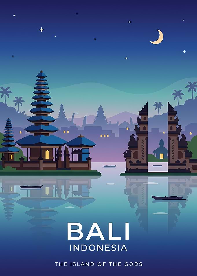 Bali Indonesia Travel Poster