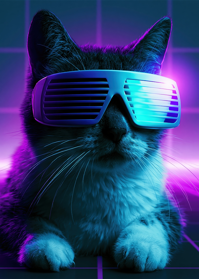 Cat Wearing Retro Sunglasses