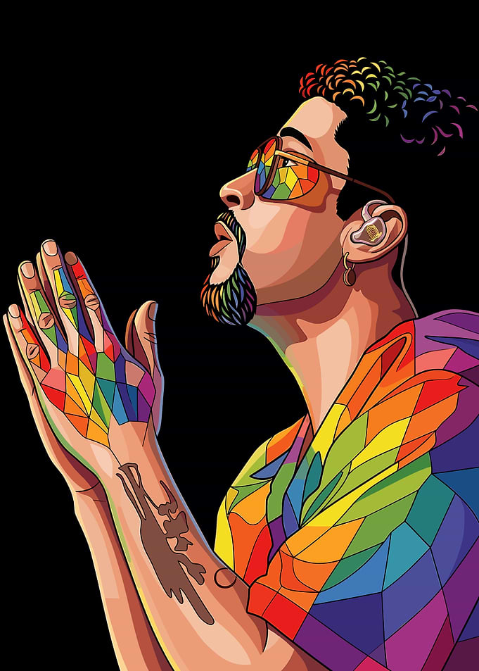 Bad Bunny Rainbow Art