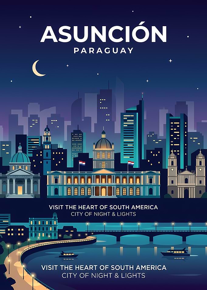 Asuncion Cityscape at Night