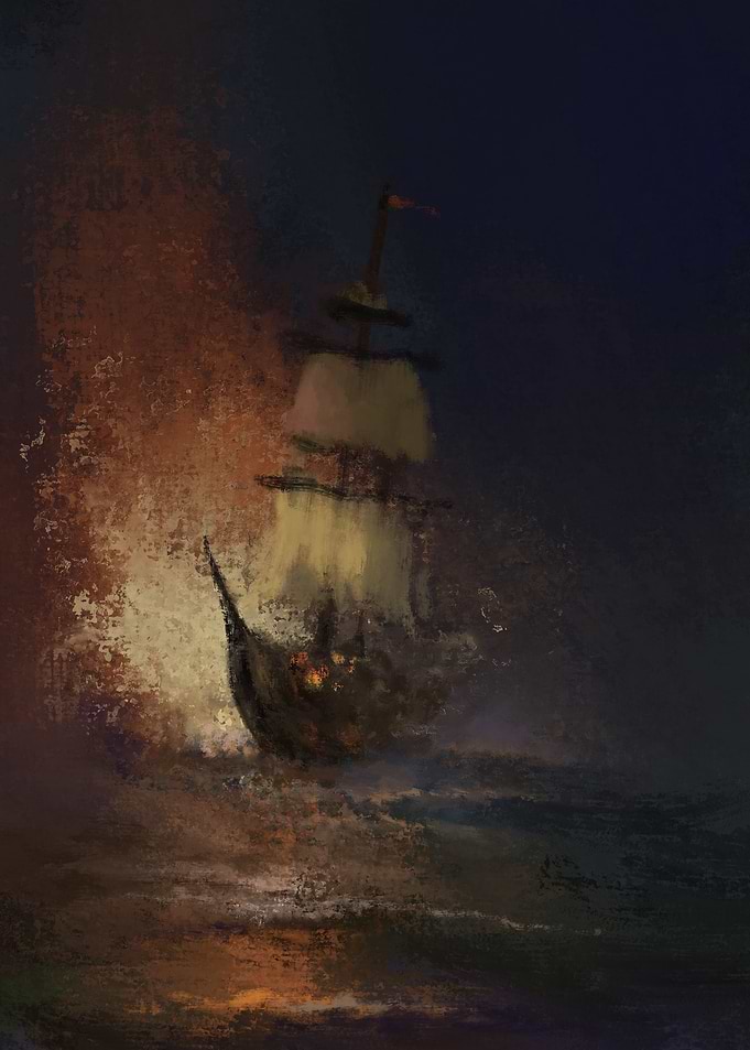 Ship in a Stormy Sea