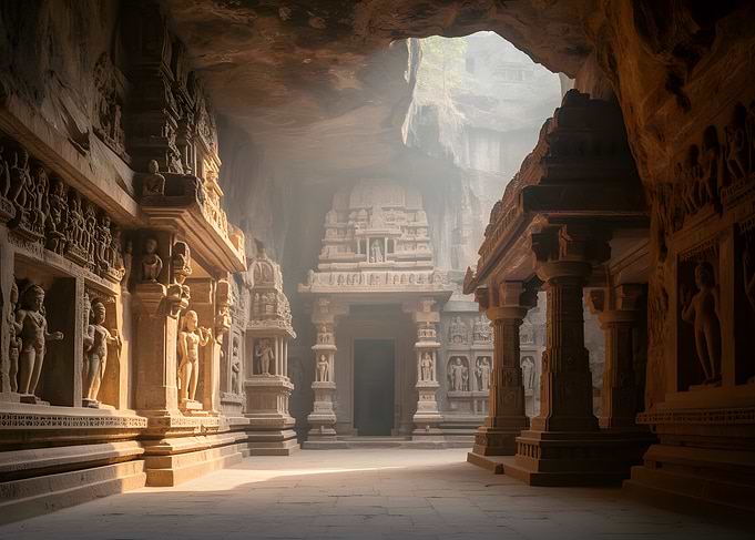 Ancient Cave Temple Interior