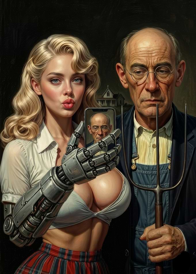 Modern 'American Gothic' Selfie