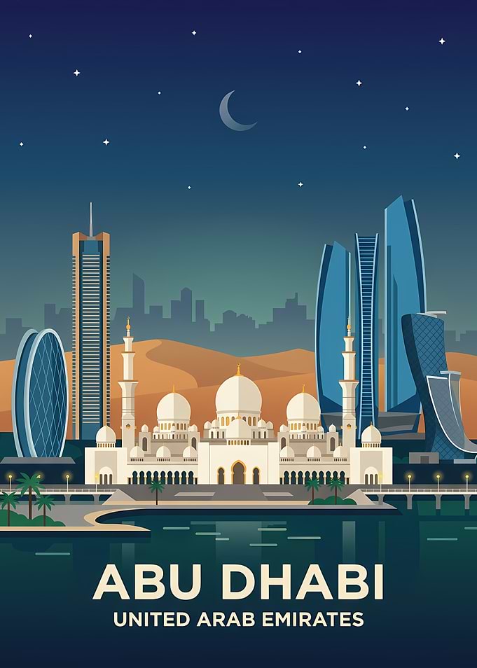 Abu Dhabi Skyline at Night