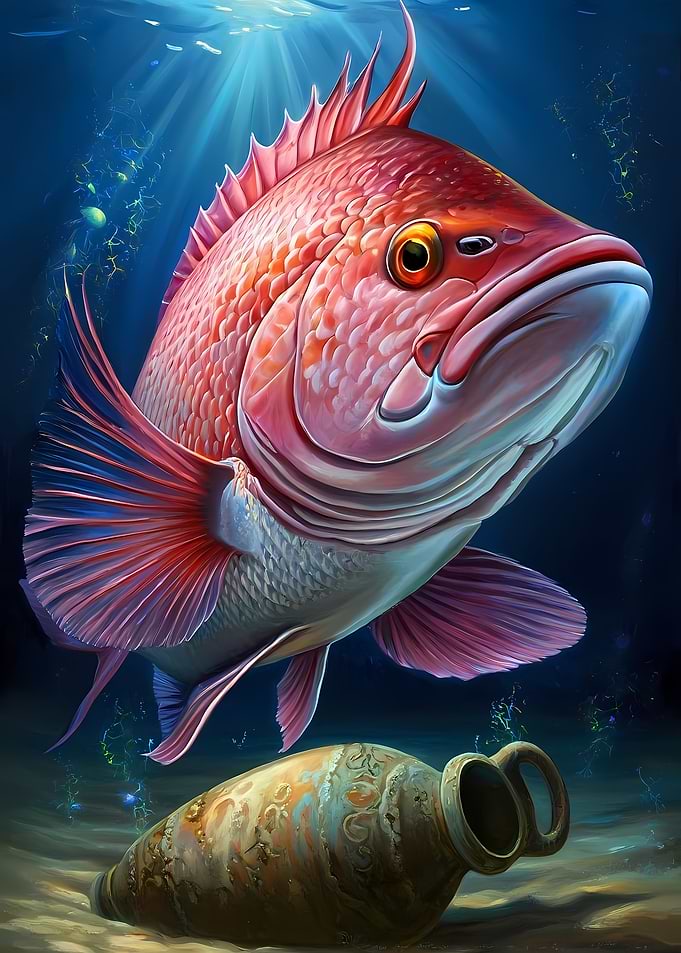 Red Snapper and Ancient Amphora