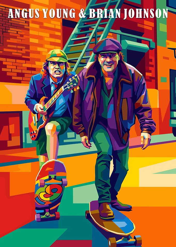 Angus Young & Brian Johnson Pop Art