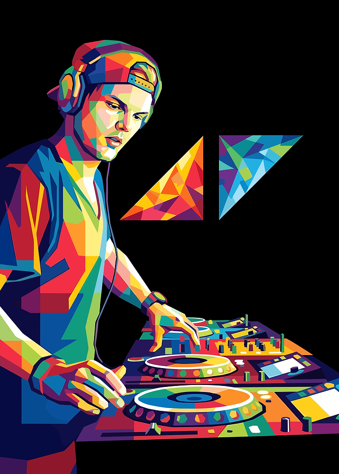 DJ Avicii in Pop Art Style