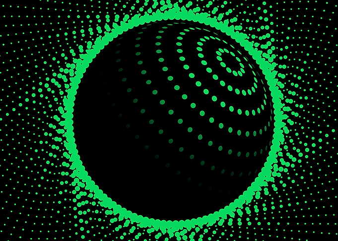 Abstract Green Sphere with Dots