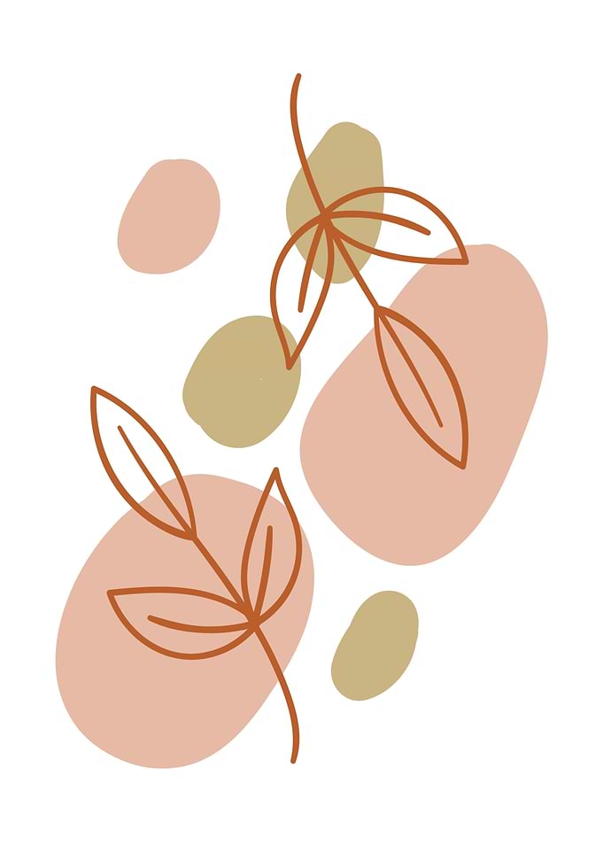 Abstract Floral Shapes and Leaves