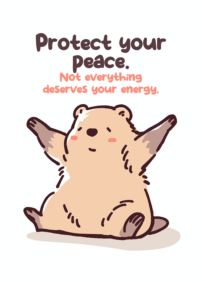Cute Bear Protecting Peace