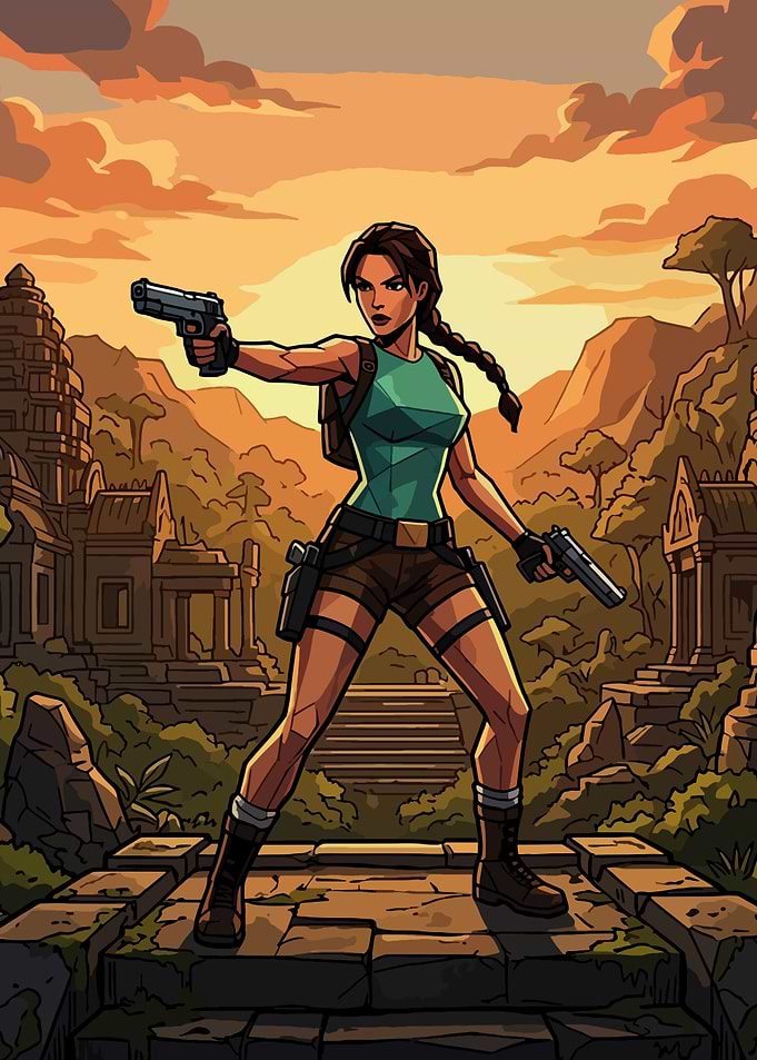 Jungle Tomb Raider Gaming Poster