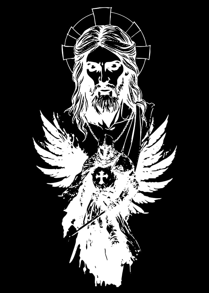 Jesus and Knight with Wings