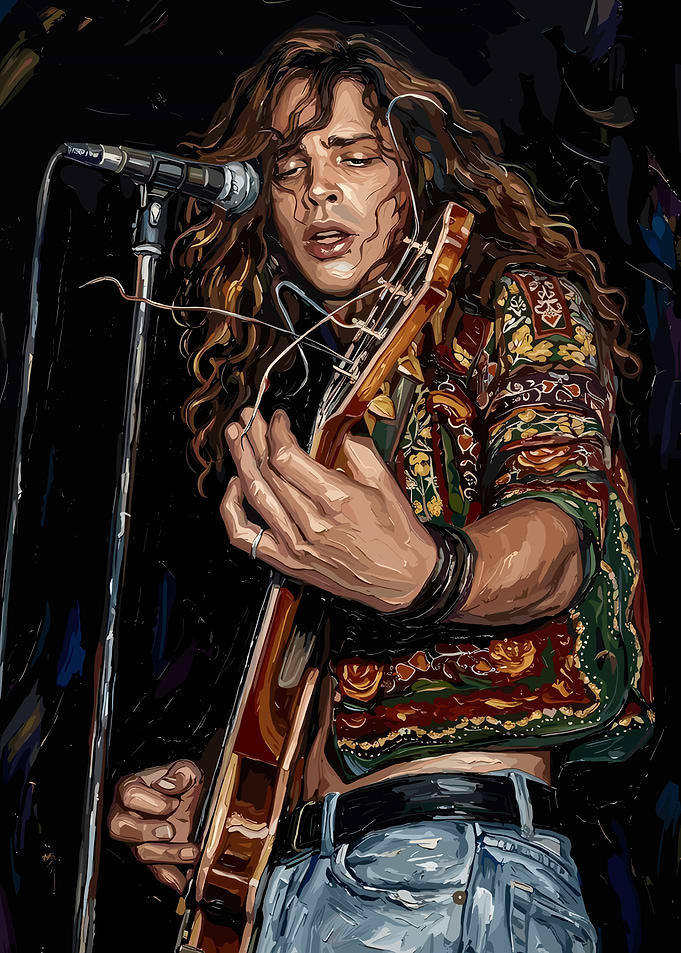 Chris cornell Musician Playing Guitar