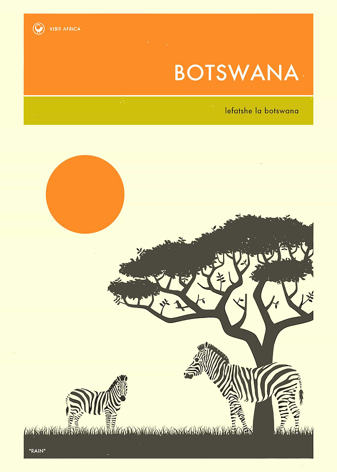 Botswana Travel Poster