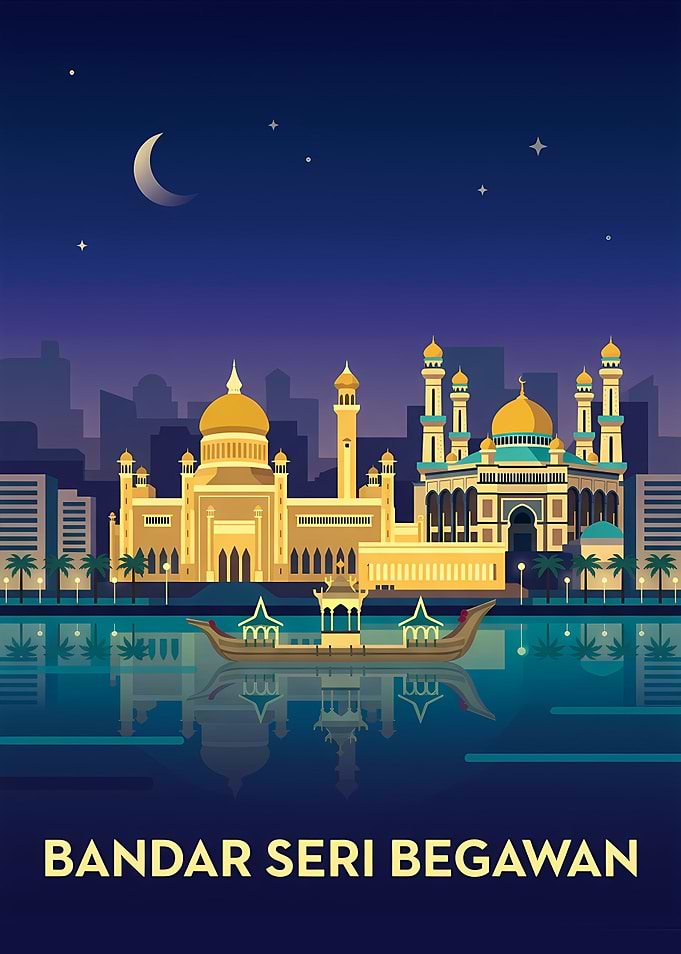 Bandar Seri Begawan Skyline at Night