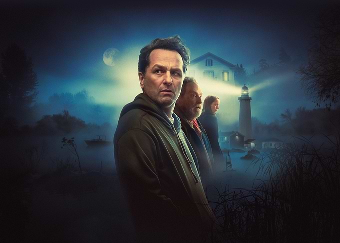 Mysterious Lighthouse Scene with Men