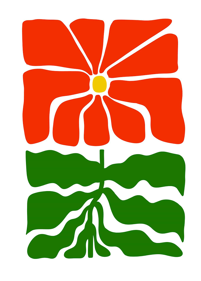 Matisse | Stylized Red Flower
