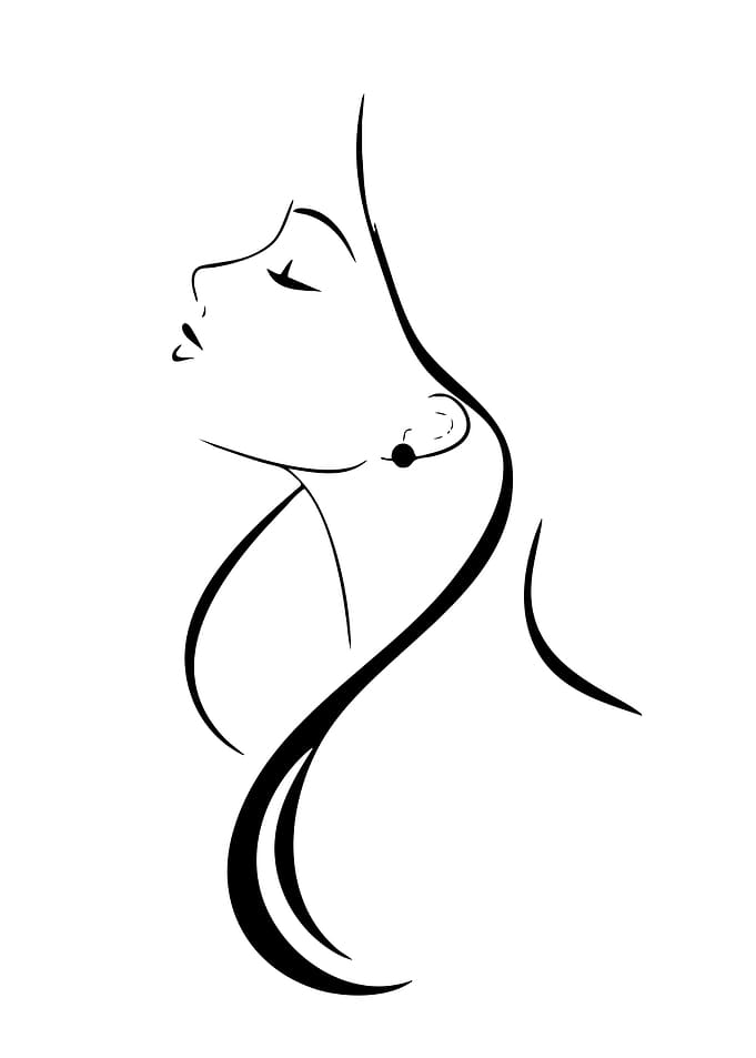 Minimalist Woman's Profile with Earring