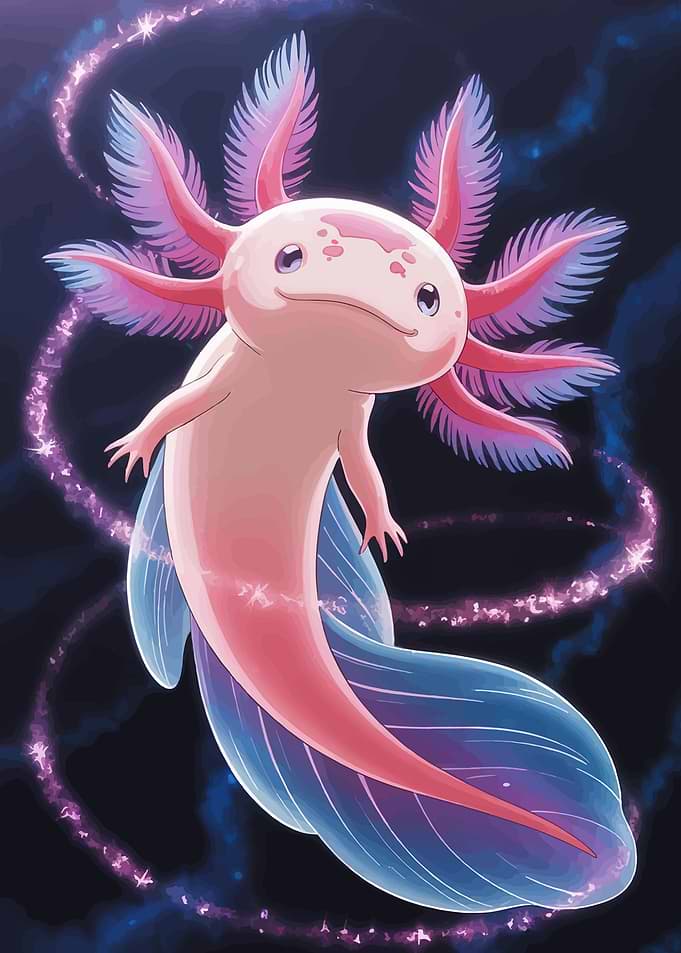 Cute Axolotl with Sparkles