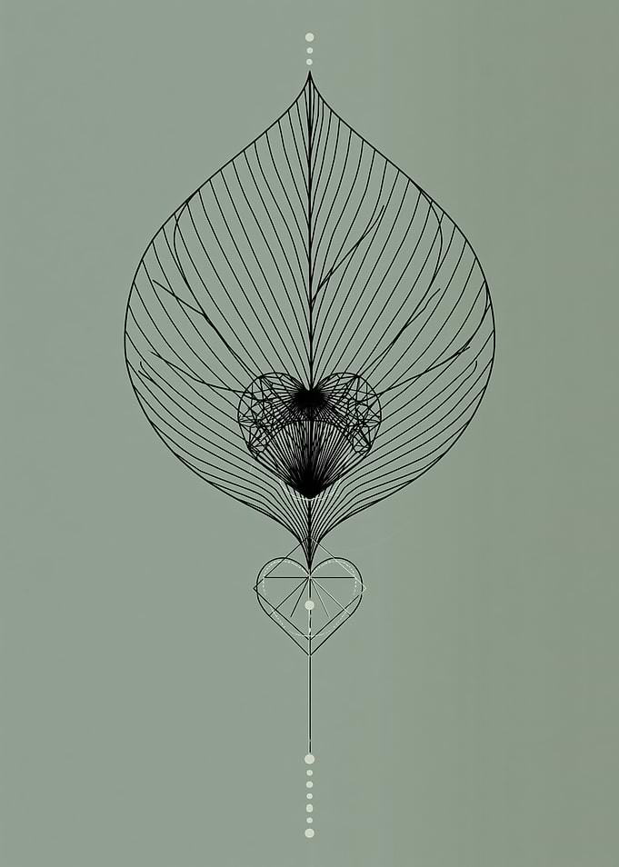 Geometric Heart and Leaf Design