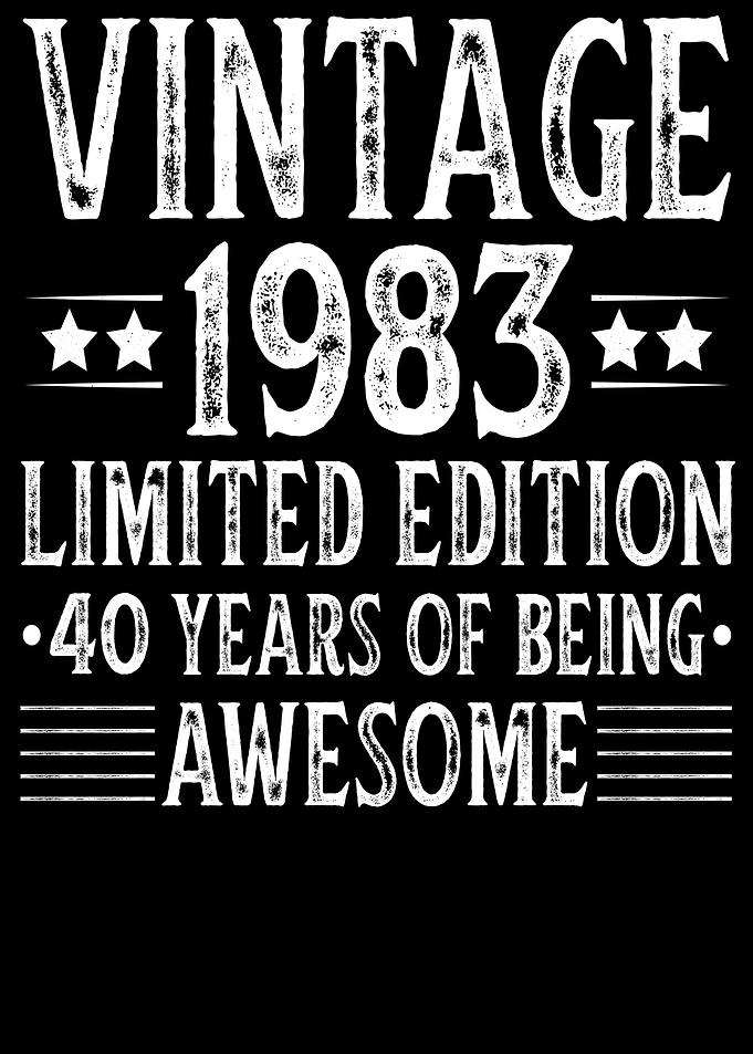 Vintage 1983 Limited Edition 40 Years Awesome