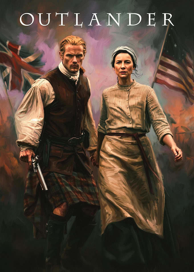Outlander Poster with Jamie and Claire