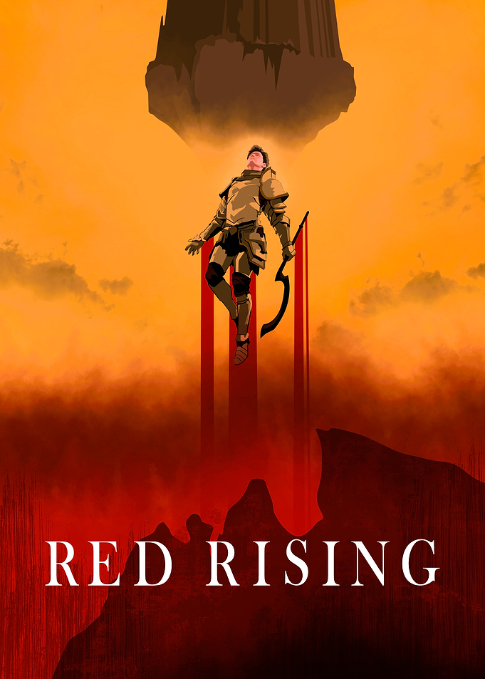 Red Rising Knight in Orange Sky