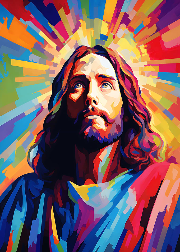 Colorful Portrait of Jesus
