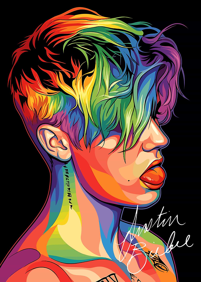 Justin Bieber Pop Art Portrait