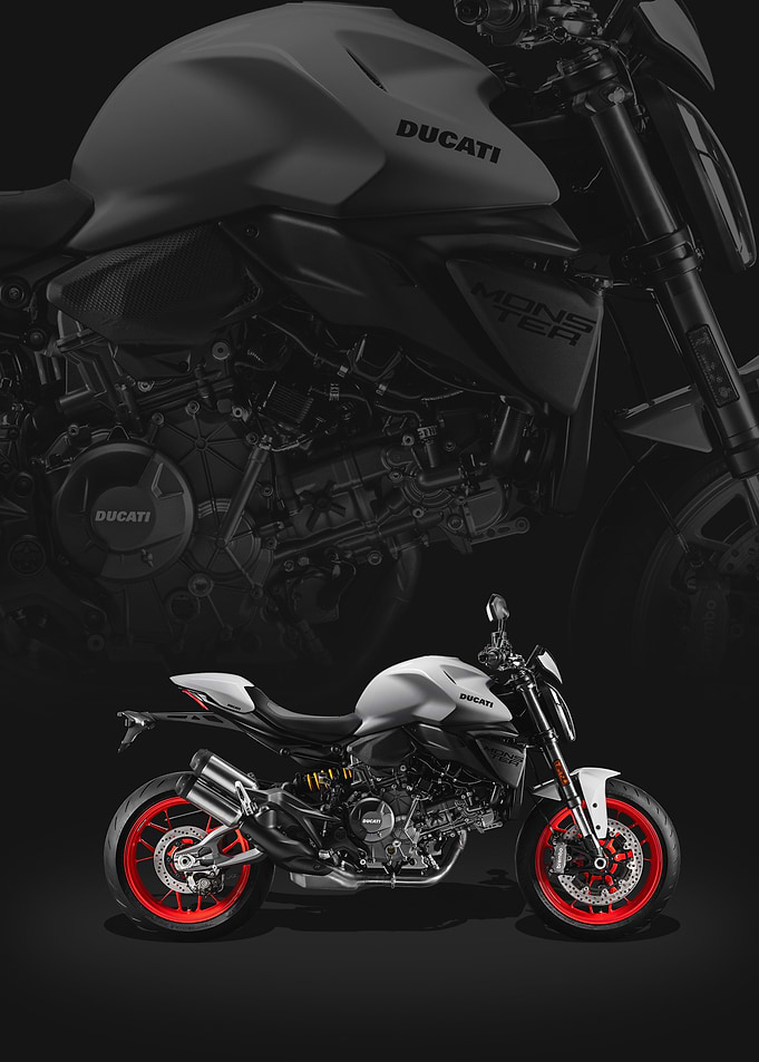 White Ducati Monster Motorcycle