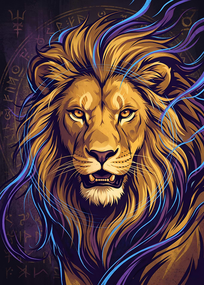 Majestic Mystic Lion Arcane Vector Art