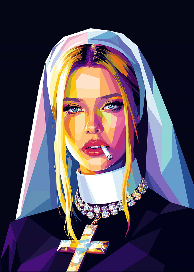Pop Art Nun Smoking