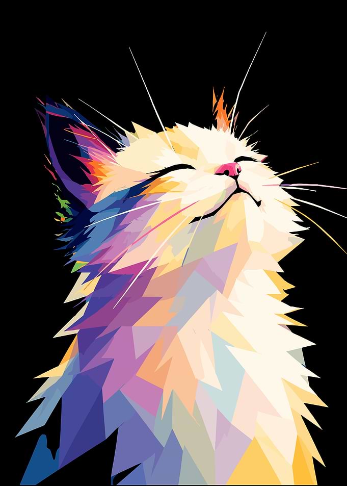 Colorful Cat Portrait