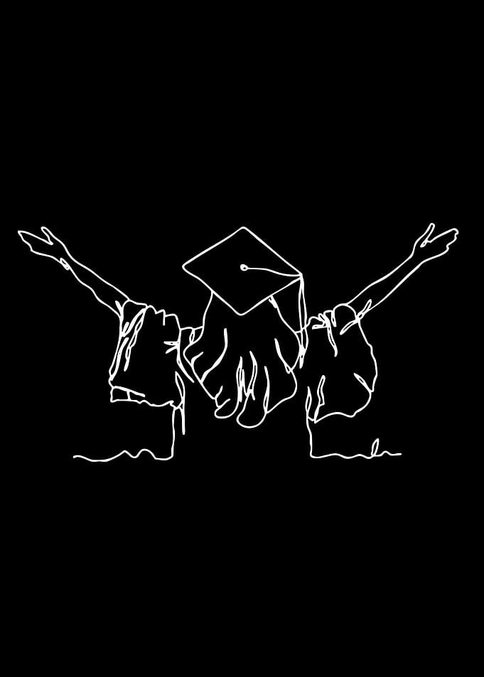 Graduation Celebration Line Art