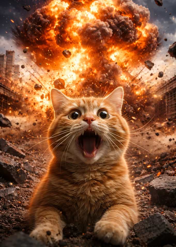 Cat in Explosion