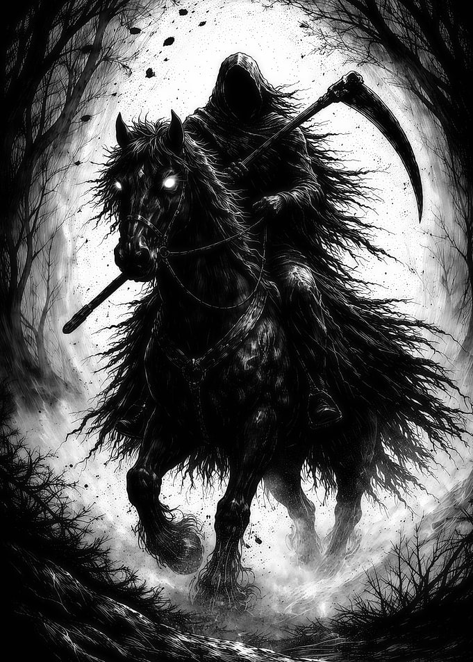 Grim Reaper on a Black Horse