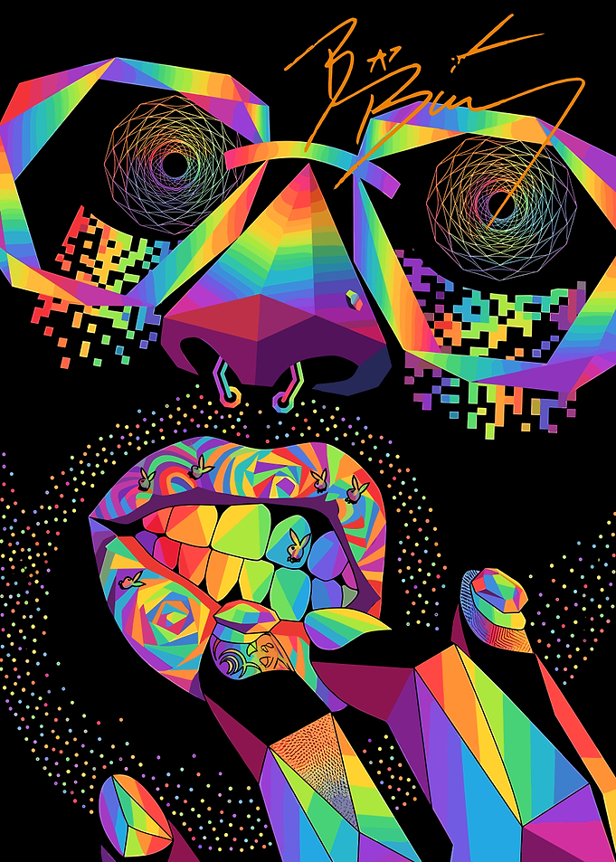 Psychedelic Rainbow Face Art