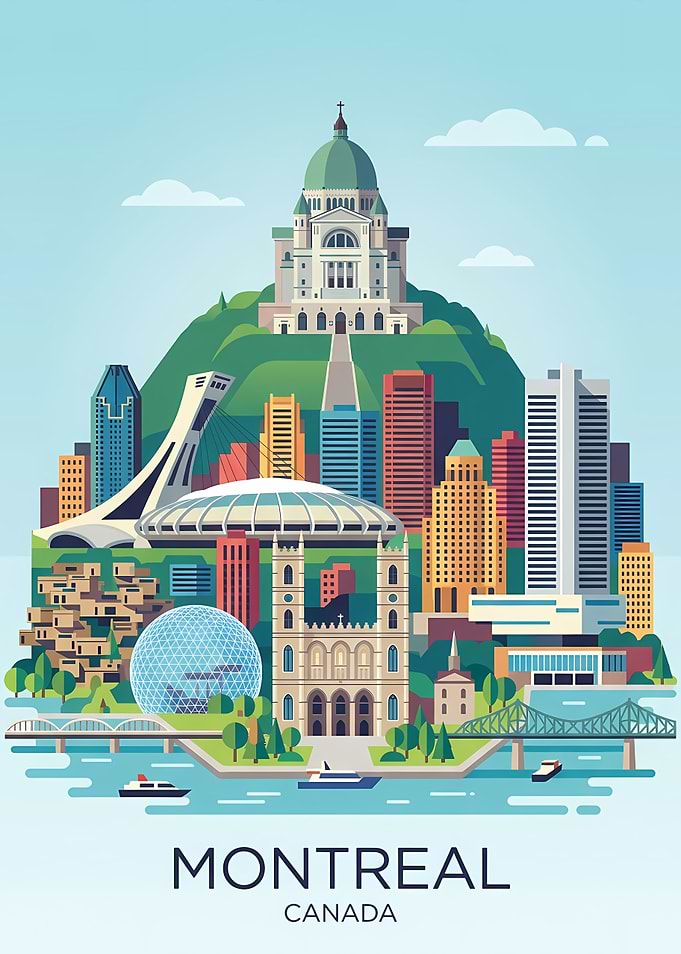 Montreal Cityscape Illustration