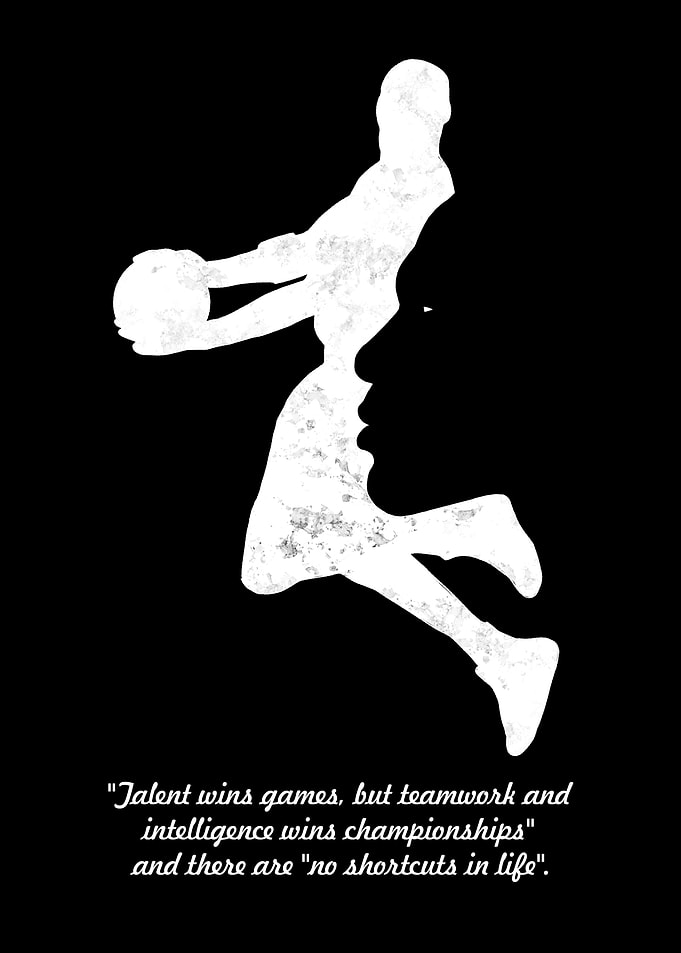Basketball Player Silhouette with Quote