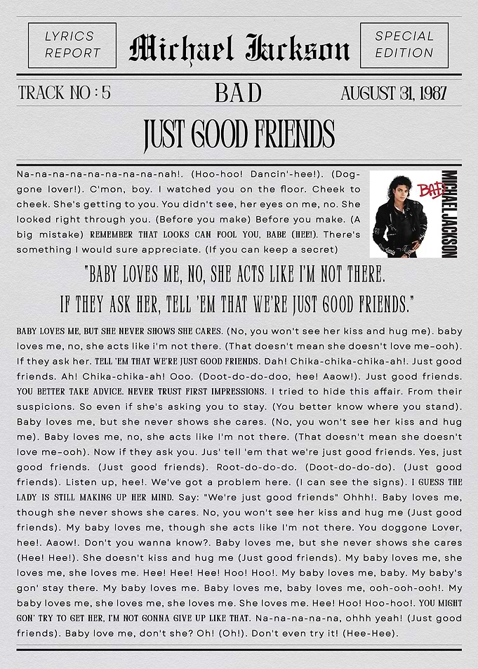 Michael Jackson Just Good Friends