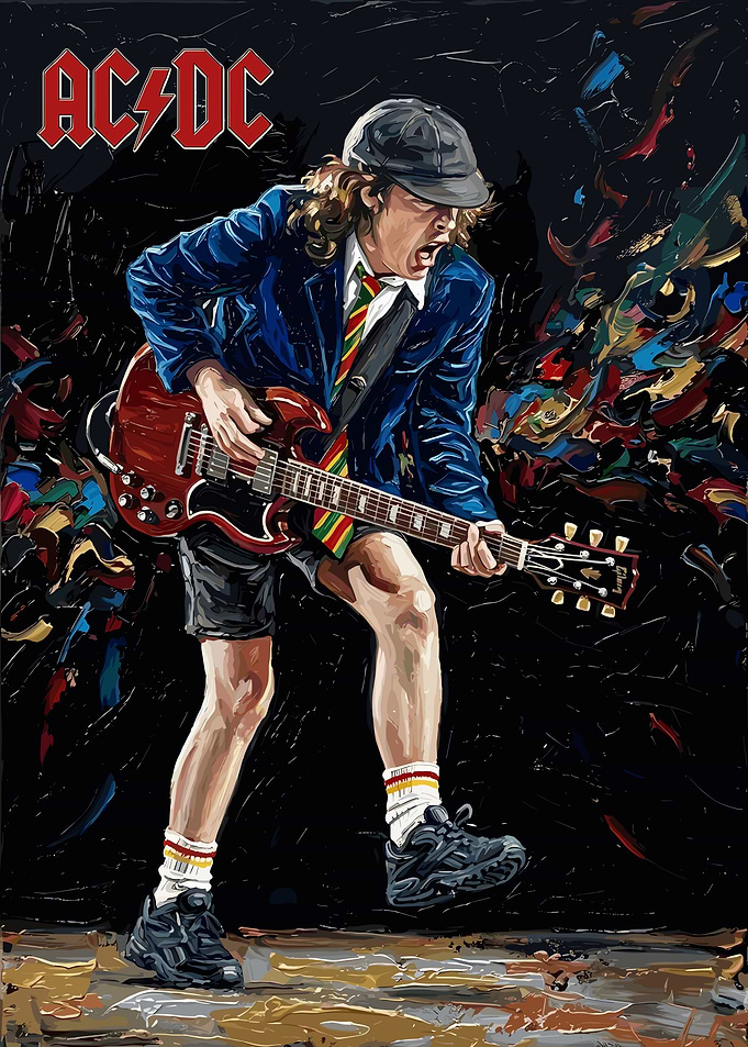Angus Young AC/DC Painting art