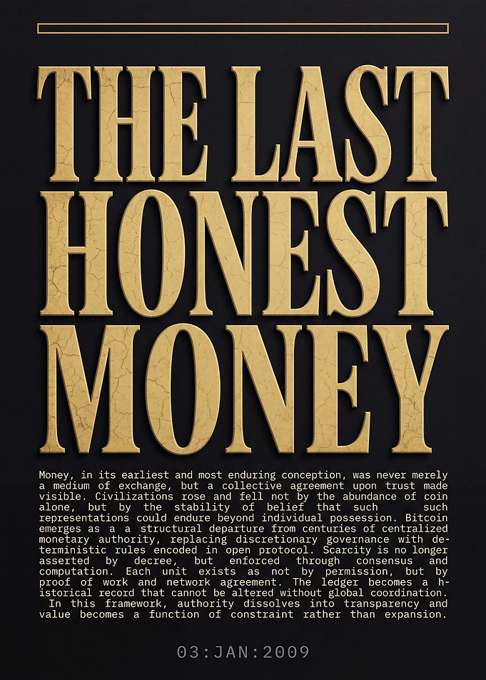 The Last Honest Money Bitcoin Poster