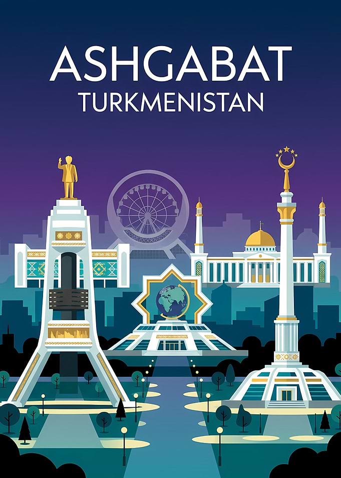 Ashgabat Turkmenistan Skyline