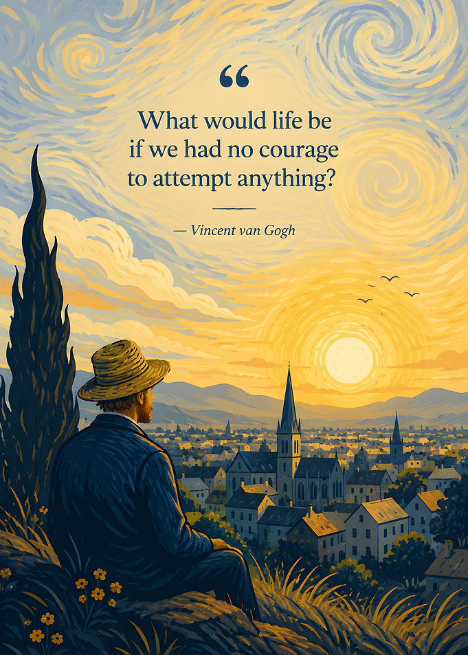 Vincent van Gogh inspired quote art