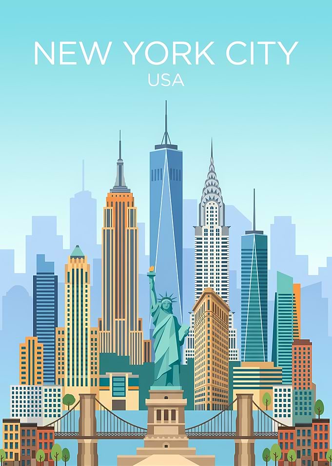 New York City Skyline Illustration
