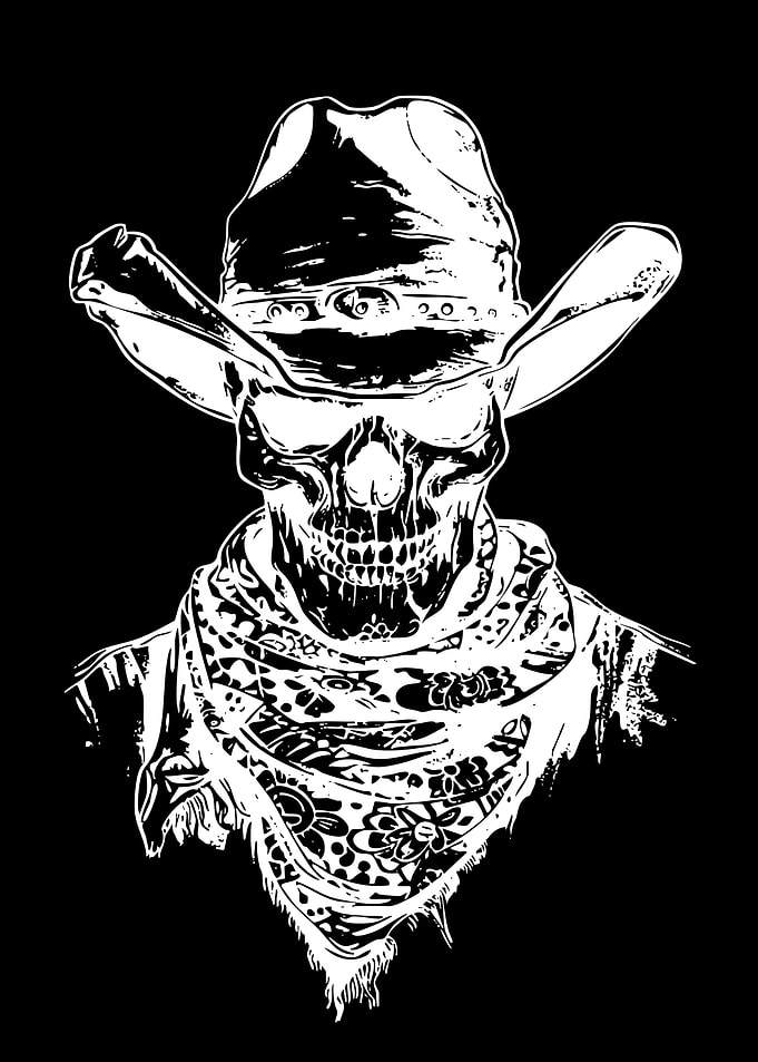 Cowboy Skull with Bandana