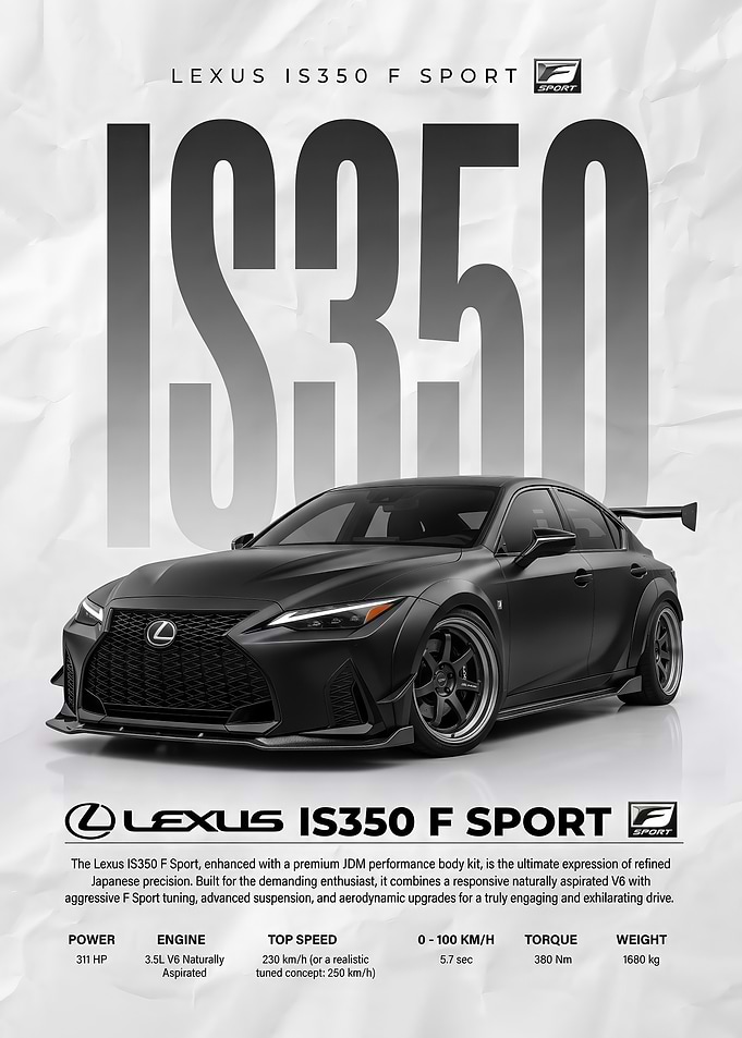 black Lexus IS350 F Sport Car