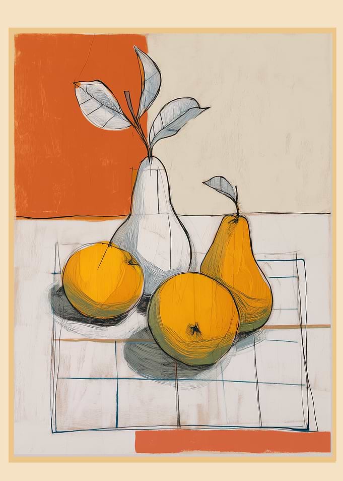 Modern Pear Still Life